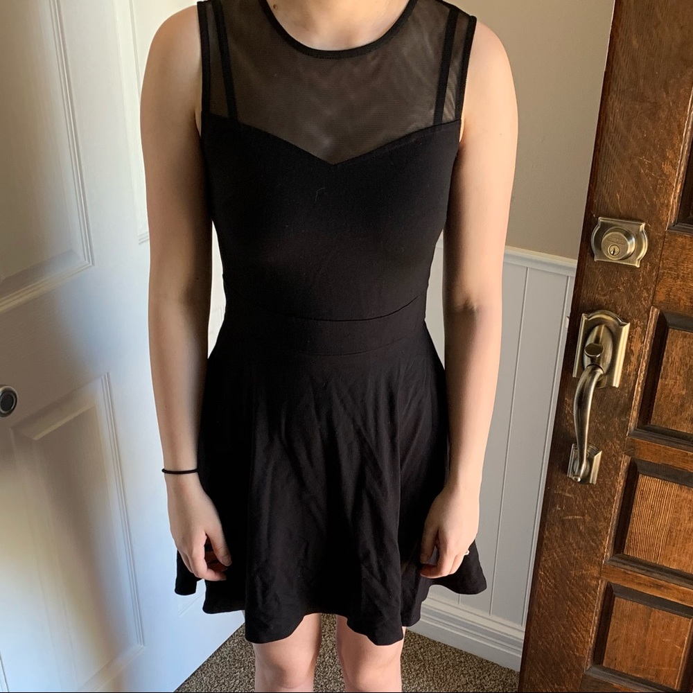 Black mesh top dress